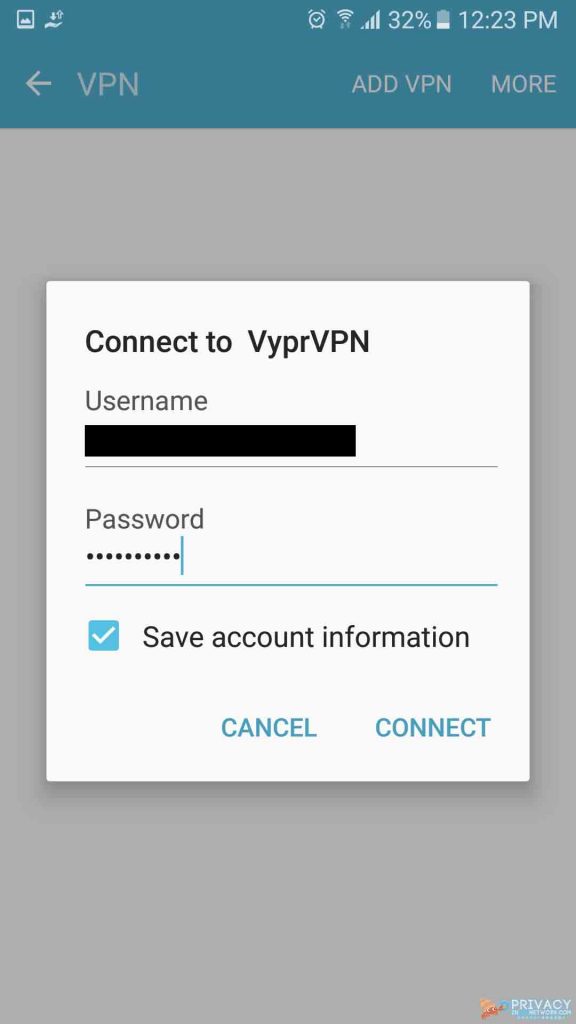 Android用手動VPNの設定6